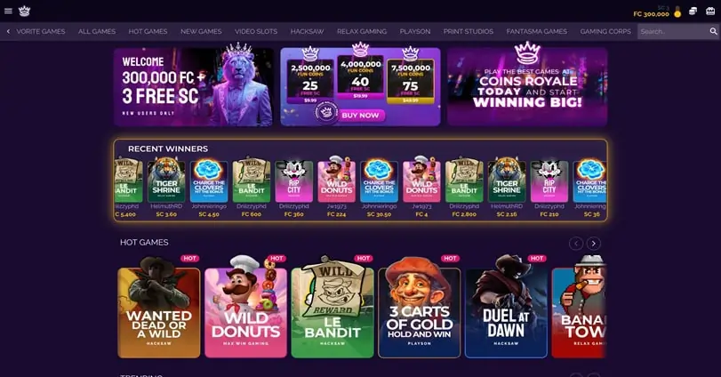 Games Eligible for Royale Win Welcome Bonus