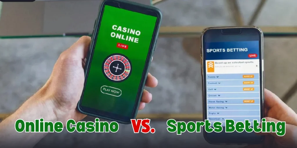 Detailed online casino vs sports betting analysis showing risks and rewards