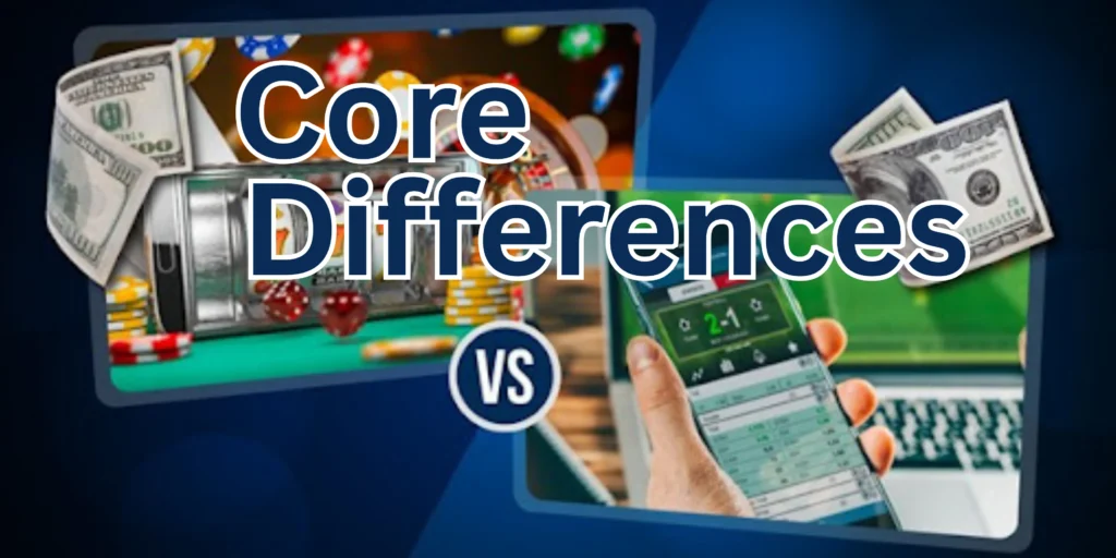 Sports betting vs. slot comparison showing risk, strategy, and payout differences